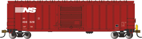 ACF 50'6&quot; Outside-Braced Boxcar - Flashing Rear End Device (FRED) - Ready t -- Norfolk Southern 400028 (Boxcar Red)