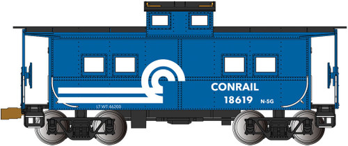 Northeast-Style Steel Cupola Caboose - Ready to Run - Silver Series(R) -- Conrail 18619 (blue, white)