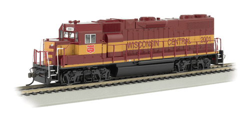 EMD GP38-2 - Standard DC -- Wisconsin Central #2001 (maroon, yellow)