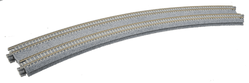 Curved Double Concrete Tie Superelevated Track - Unitrack -- 18-7/8 & 17-5/8&quot;  480 & 447mm Radius 22.5-Degree Sections pkg(