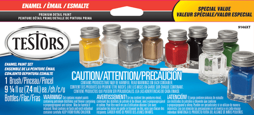 Enamel Paint Sets -- 8 Promotional Colors, 1 Thinner, 1 Paint Brush, 1 Tray Enamel Paint Sets -- 8 Promotional Colors, 1 Thinner, 1 Paint Brush, 1 Tray
