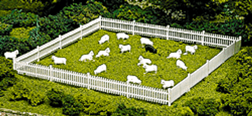 Animals -- Sheep (12 white, 1 black)