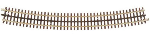 21st Century Track System(TM) Nickel Silver Rail w/Brown Ties - 3-Rail -- O-99 Full Curved Section (Circle = 16 Pieces)