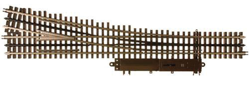 21st Century Track System(TM) Nickel Silver Rail w/Brown Ties - 3-Rail -- #5 Turnout Right Hand