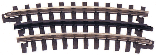 21st Century Track System(TM) Nickel Silver Rail w/Brown Ties - 3-Rail -- 027 Half Curved Section