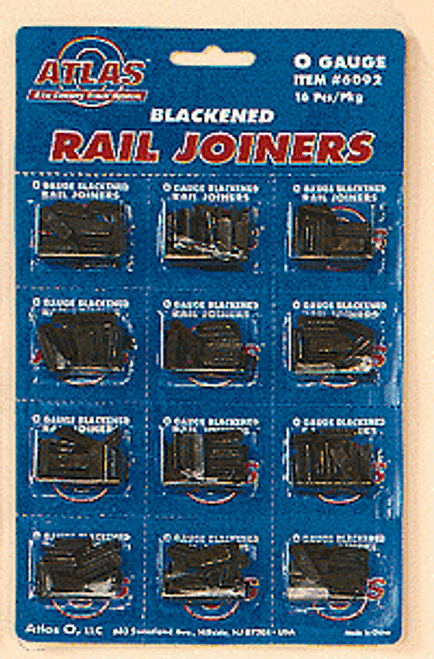 21st Century Track System(TM) Nickel Silver Rail w/Brown Ties - 3-Rail -- Rail Joiners - Blackened pkg(16)