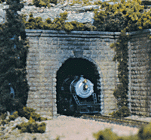 Single Track Tunnel Portals pkg(2; Unpainted Hyrdrocal(R) Castings) -- Cut Stone