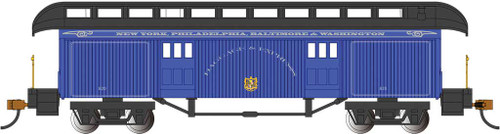 Old-Time Wood Baggage with Round-End Clerestory Roof - Ready to Run -- Baltimore & Ohio (Royal Blue Scheme, blue, black)