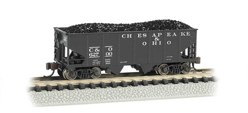 USRA 55-Ton 2-Bay Open Hopper w/Load - Ready to Run -- Chesapeake & Ohio (black)