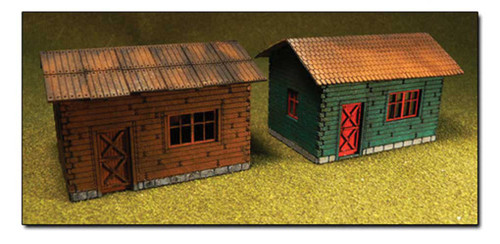 2 Wooden Cottages -- Laser-Cut Wood Kit pkg(2)