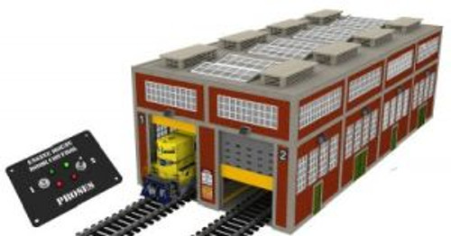 O 2-Stall Modern Engine House w/Motorized Doors -- Back in Stock