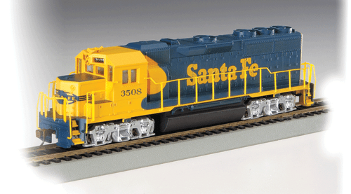 EMD GP40 - DCC -- Santa Fe #3508 (Warbonnet; blue, yellow)