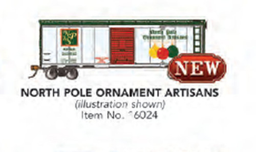 HO 40' PS-1 Boxcar NORTH POLE ORNAMENT ARTISANS