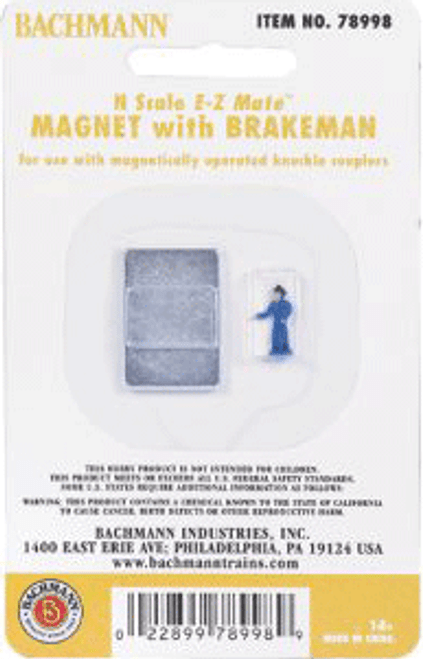 Uncoupling Magnet for Knuckle Couplers -- With Brakeman Figure