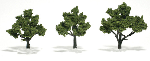 Ready-Made &quot;Realistic Trees&quot; - Deciduous - 3 to 4&quot;  7.6 to 10.2cm pkg(3) -- Light Green