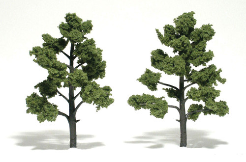 Ready-Made &quot;Realistic Trees&quot; - Deciduous - 5 to 6&quot;  12.7 to 15.2cm pkg(2) -- Light Green
