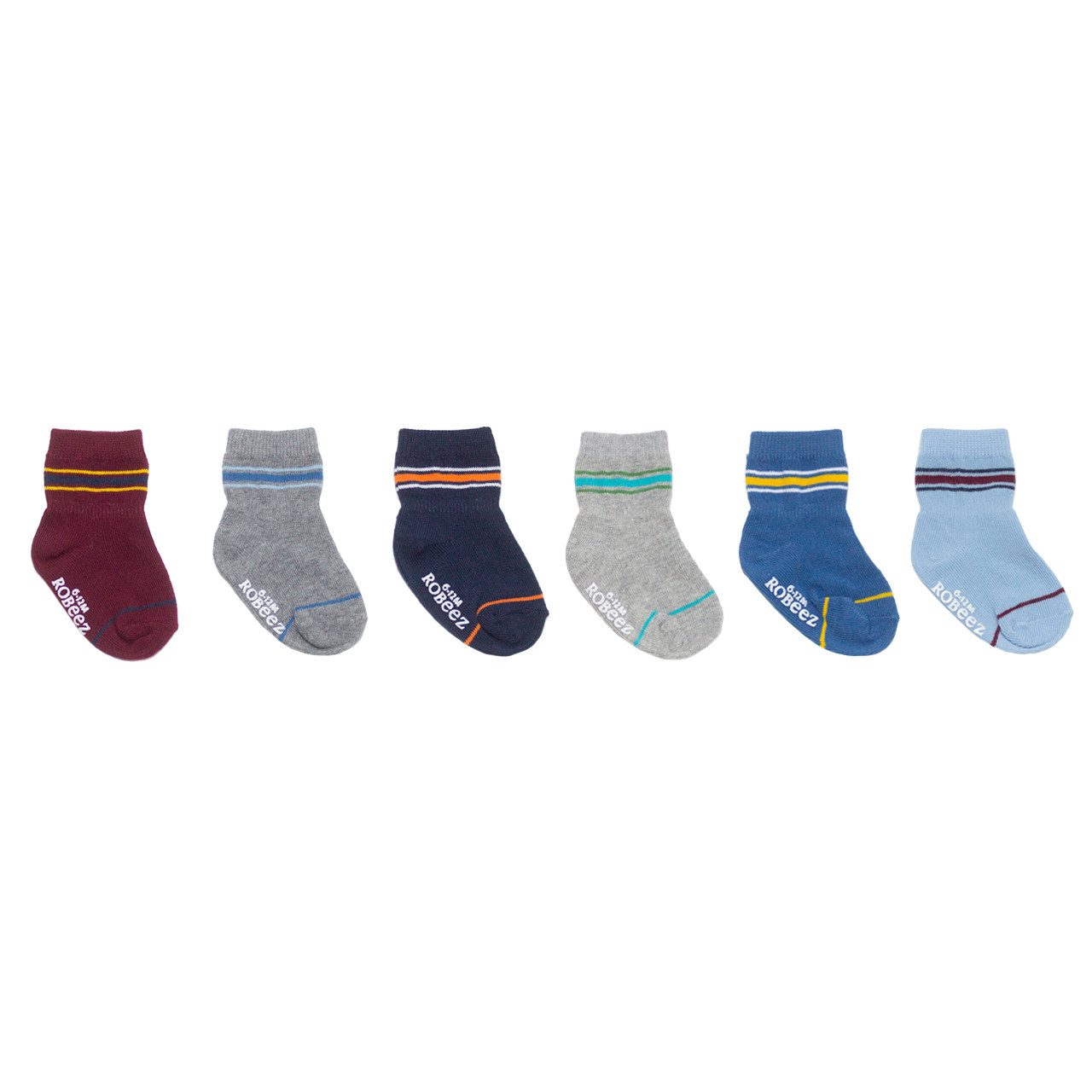 Shop Varsity Stripes 6-Pack Infant Crew Socks