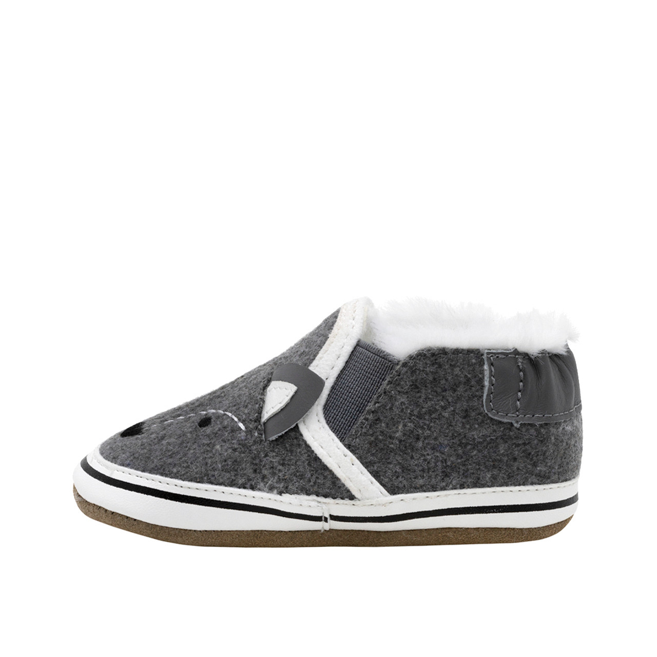 Baby Fox Soft Soles Charcoal Grey | Unisex Prewalker Shoes | Robeez