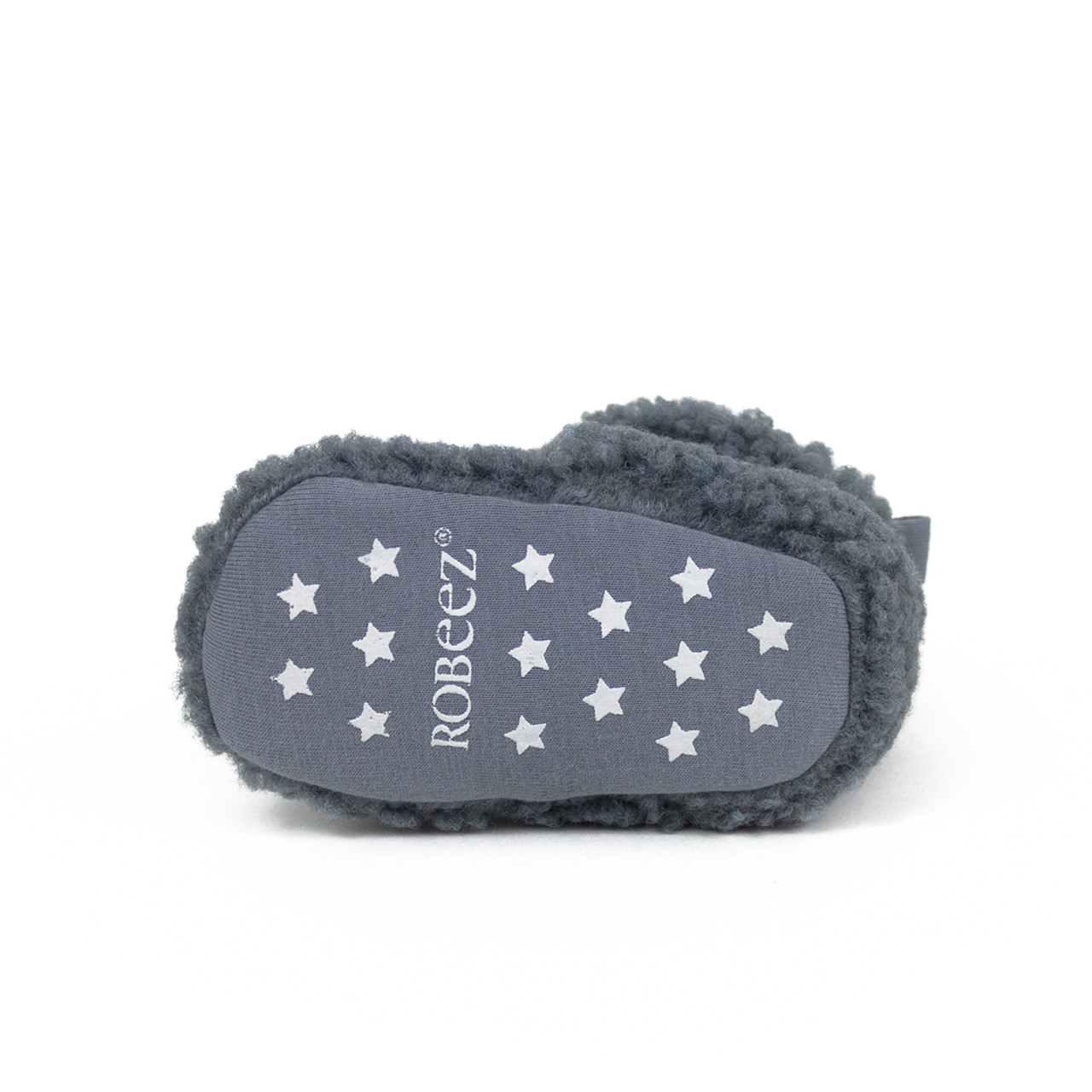 Sherpa Snap Booties Grey Cozy Baby Shoes Robeez