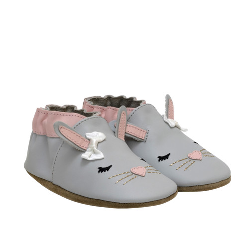 Robeez Heart Bunny - Grey, perspective view