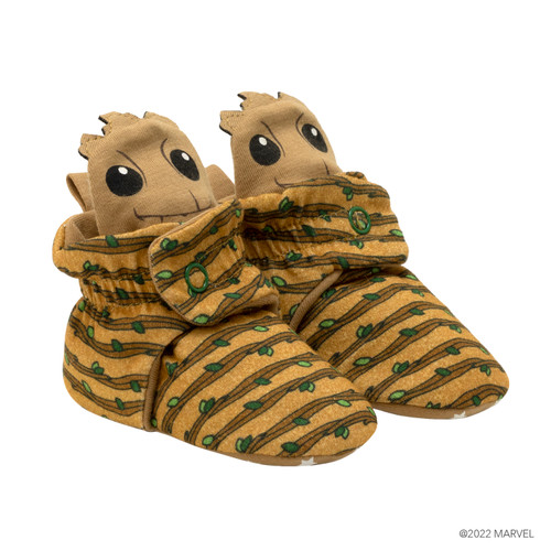 Groot Snap Booties in Tan, perspective view