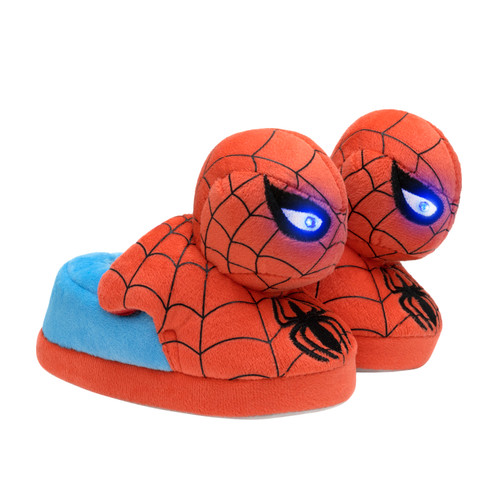 ©MARVEL Spider-man Slippers in Red, perspective view with lights on