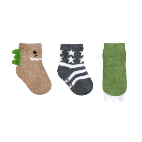 Babysaurus 3-Pack Baby Socks in Tan Babysaurus 3-Pack Baby Socks in Tan