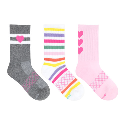 Heart Athletic 3-Pack Crew Socks for Toddlers and Kids Heart Athletic 3-Pack Crew Socks for Toddlers and Kids