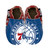 NBA Team 76ers, Stars Soft Soles in Blue, top view