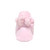Plush Bow Snap Booties in Light Pink, front view