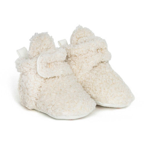 ivory sherpa snap booties