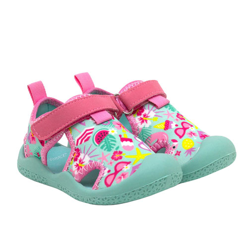 pink and turquoise water shoes for toddler