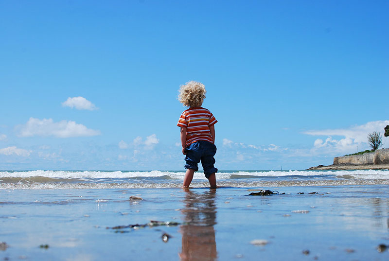  toddler at the beach