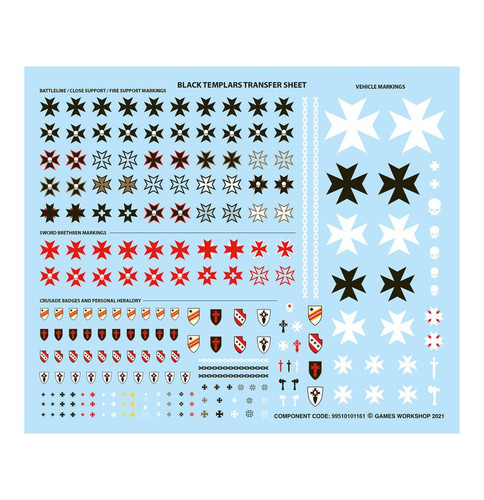 Black Templars Transfer Sheet