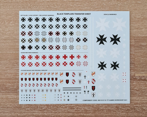 Black Templars Transfer Sheet