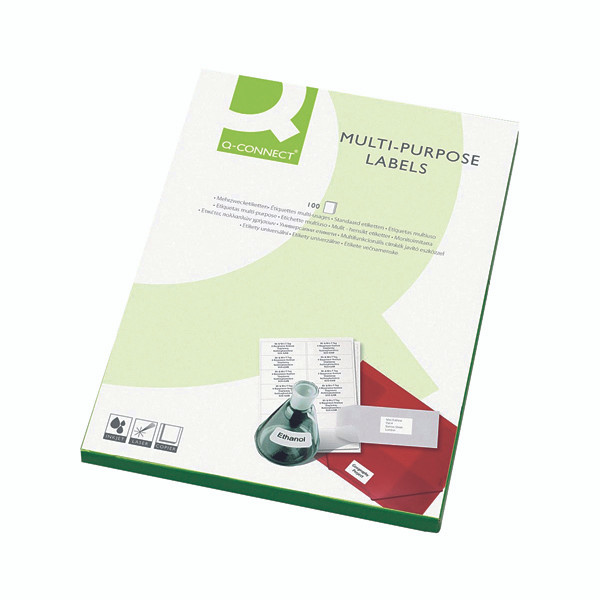 Q-Connect Multipurpose Labels 63.5x38mm 21 Per Sheet White (Pack of 2100) KF26051 - 9to5 Supplies
