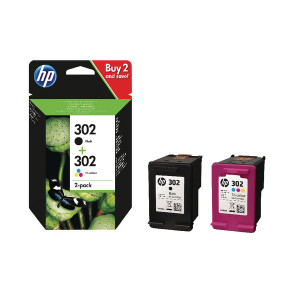 X4D37AE HP X4D37AE 302 Black CMY Ink Cartridges 2 Pack