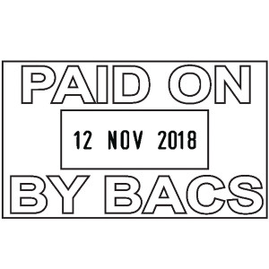 EM00807 COLOP Printer 38 Self Inking Date Message Stamp PAID ON BY BACS C133751BAC EM00807 COLOP Printer 38 Self Inking Date Message Stamp PAID ON BY BACS C133751BAC