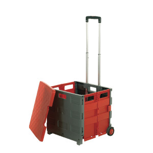 GA27040 GPC Grey Red Large Folding Box Truck With Lid GI042Y GA27040 GPC Grey Red Large Folding Box Truck With Lid GI042Y