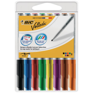BC01748 Bic Velleda 1741 Drywipe Marker Assorted Pack 8 1199001748 BC01748 Bic Velleda 1741 Drywipe Marker Assorted Pack 8 1199001748