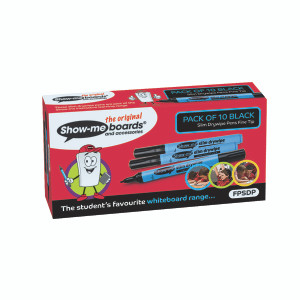 EG60117 Show-me Drywipe Marker Fine Tip Black Pack 10 FPSDP