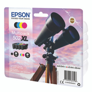 C13T02W64010 Epson 502XL 6.4ml 9.2ml 550pages 470pages Black Cyan Magenta Yellow Ink Cartridge C13T02W64010 Epson 502XL 6.4ml 9.2ml 550pages 470pages Black Cyan Magenta Yellow Ink Cartridge