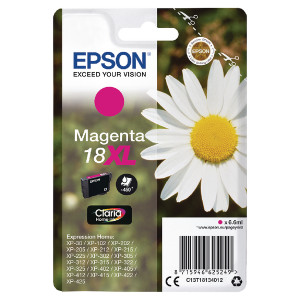 C13T18134012 Epson C13T18134012 18XL Magenta Ink Cartridge 450 pages 7ml C13T18134012 Epson C13T18134012 18XL Magenta Ink Cartridge 450 pages 7ml