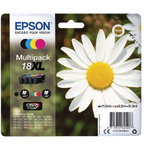 C13T18164012 Epson C13T18164012 18XL Ink Cartridge Multipack 470pg 3x450pg 1x 12ml 3x 7ml Pack qty 4