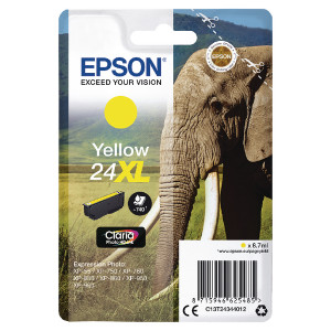 C13T24344012 Epson C13T24344012 24XL Yellow Ink Cartridge 500 pages 9ml C13T24344012 Epson C13T24344012 24XL Yellow Ink Cartridge 500 pages 9ml