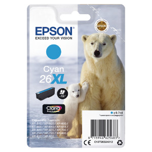 C13T26324012 Epson C13T26324012 26XL Cyan Ink Cartridge 700 pages 10ml C13T26324012 Epson C13T26324012 26XL Cyan Ink Cartridge 700 pages 10ml