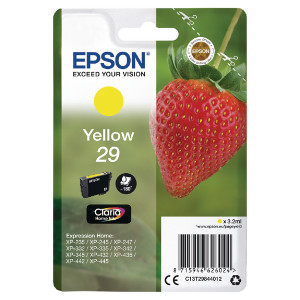 C13T29844012 Epson C13T29844012 29 Yellow Ink Cartridge 180 pages 3ml C13T29844012 Epson C13T29844012 29 Yellow Ink Cartridge 180 pages 3ml
