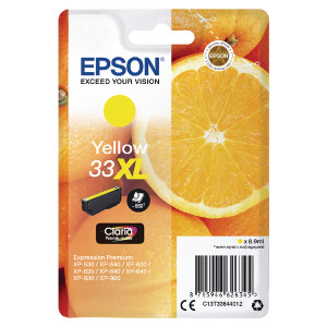 C13T33644012 Epson C13T33644012 33XL Yellow Ink Cartridge 650 pages 9ml C13T33644012 Epson C13T33644012 33XL Yellow Ink Cartridge 650 pages 9ml