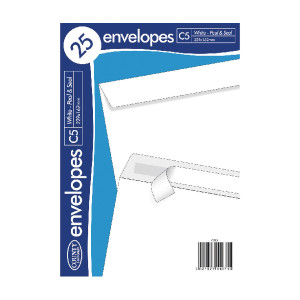 CTY1101 County Stationery C5 25 White Peel Seal Envelopes Pack 20 C513 CTY1101 County Stationery C5 25 White Peel Seal Envelopes Pack 20 C513