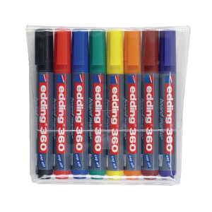 ED92508 Edding 360 Drywipe Marker Assorted Pack 8 4-360-8 ED92508 Edding 360 Drywipe Marker Assorted Pack 8 4-360-8